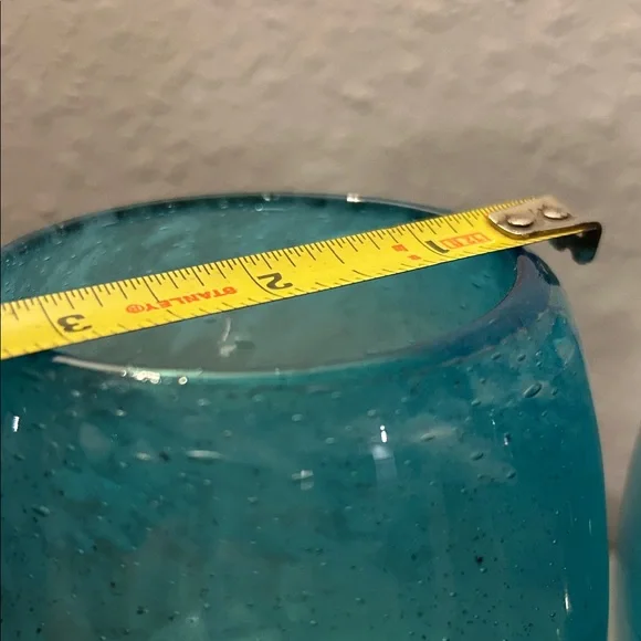 Set of Two Blue Blown Glass Goblets - Picture 7 of 11